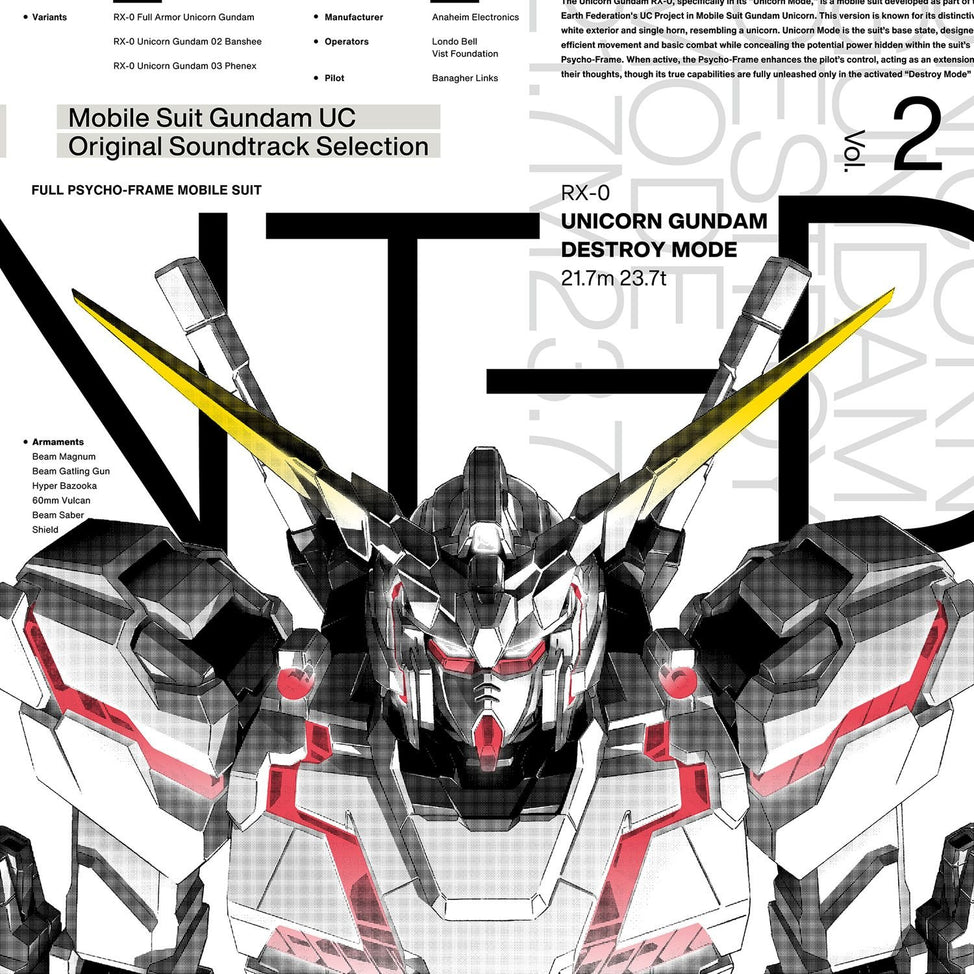 Mobile Suit Gundam Unicorn Original Soundtrack Selection Vol. 2-Hiroyuki Sawano Vinyl-Helix Sounds