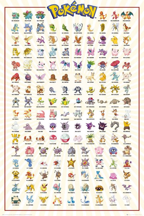 Pokemon Kanto 151 Gaming Poster-Helix Sounds
