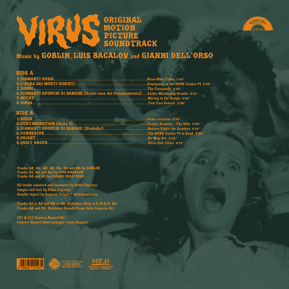 Virus OST RSD 2024 EU/UK Exclusive-Goblin, Luis Bacalov, Gianni Dell'orso Vinyl-Helix Sounds