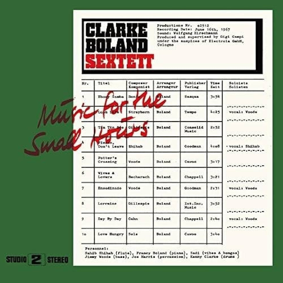 Music For The Small Hours -Clarke-Boland Sextett Vinyl-Helix Sounds