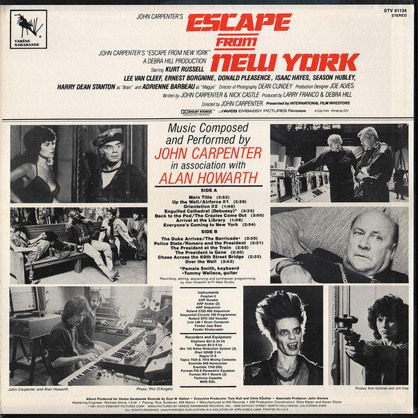 STV 81134 - John Carpenter - Escape From New York (1981) (Original Motion Picture Soundtrack)