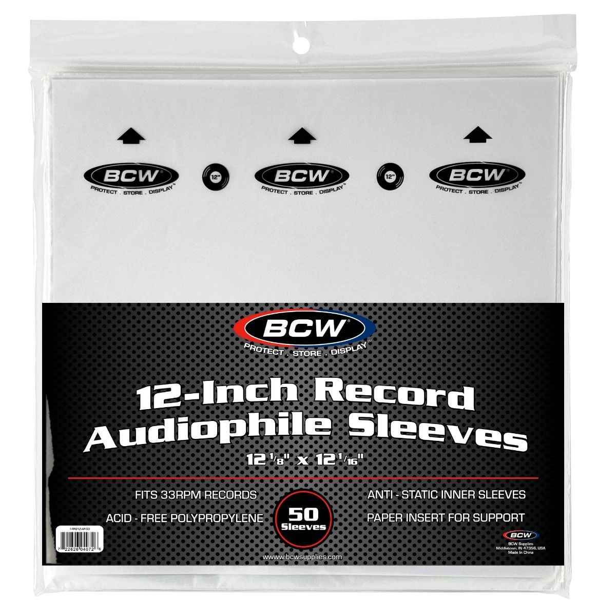 12-Inch Record Audiophile Inner Sleeves (Pack of 50)