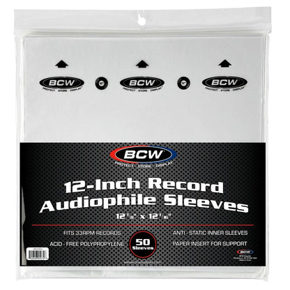12-Inch Record Audiophile Inner Sleeves (Pack of 50)