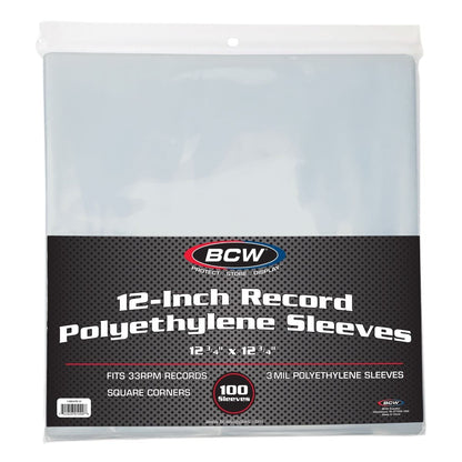 BCW-1-RSLV-PE-12 - BCW - 12-Inch Record Polyethylene Sleeves
