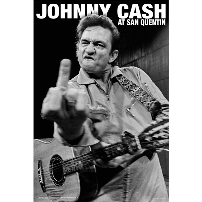 Johnny Cash at San Quentin - Finger [Poster]-Helix Sounds