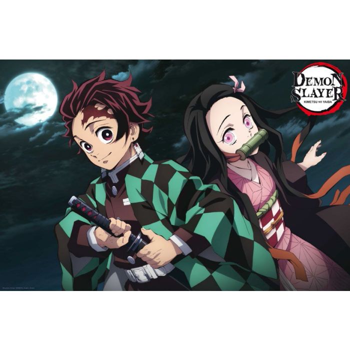 Demon Slayer - Tanjiro & Nekuko - Moonlight [Poster]-Helix Sounds