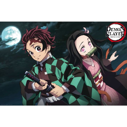 Demon Slayer - Tanjiro & Nekuko - Moonlight [Poster]-Helix Sounds
