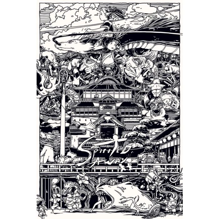 Spirited Away - Black & White [Poster]-Helix Sounds