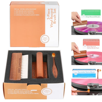 3-Piece Vinyl Record Brush Set-Vinyl Supply Co.-Helix Sounds