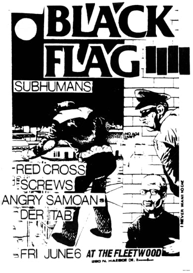Black Flag - SubHumans Live At Fleetwood [Poster]-Helix Sounds