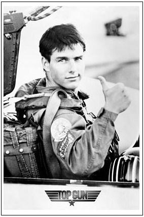 Top Gun - Tom Cruise Thumbs Up BW [Poster]-Helix Sounds