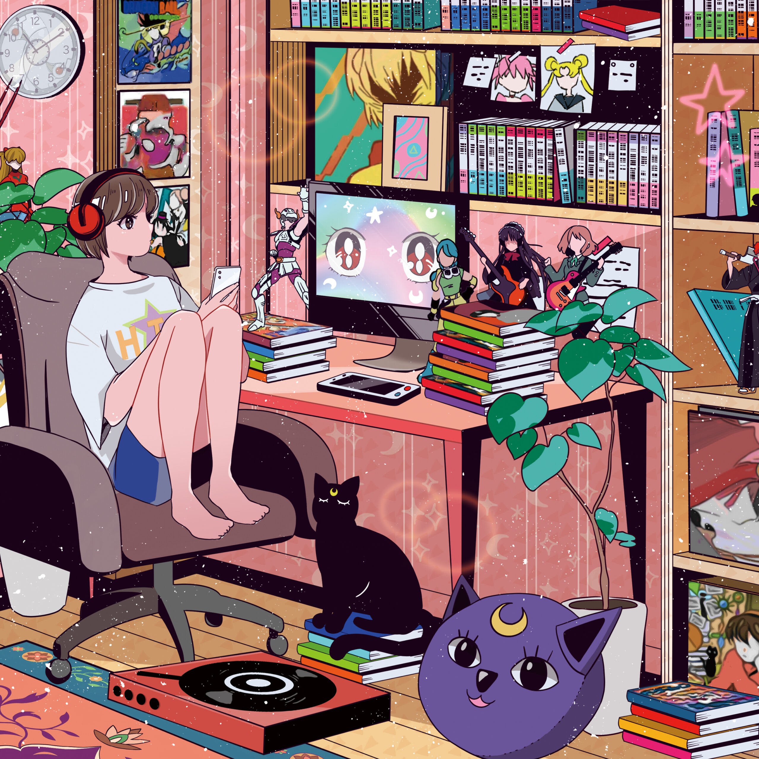 Wallpaper : anime girls, original characters, fall, leaves, short hair,  blonde, Hiten 1414x1000 - dajh - 1975147 - HD Wallpapers - WallHere