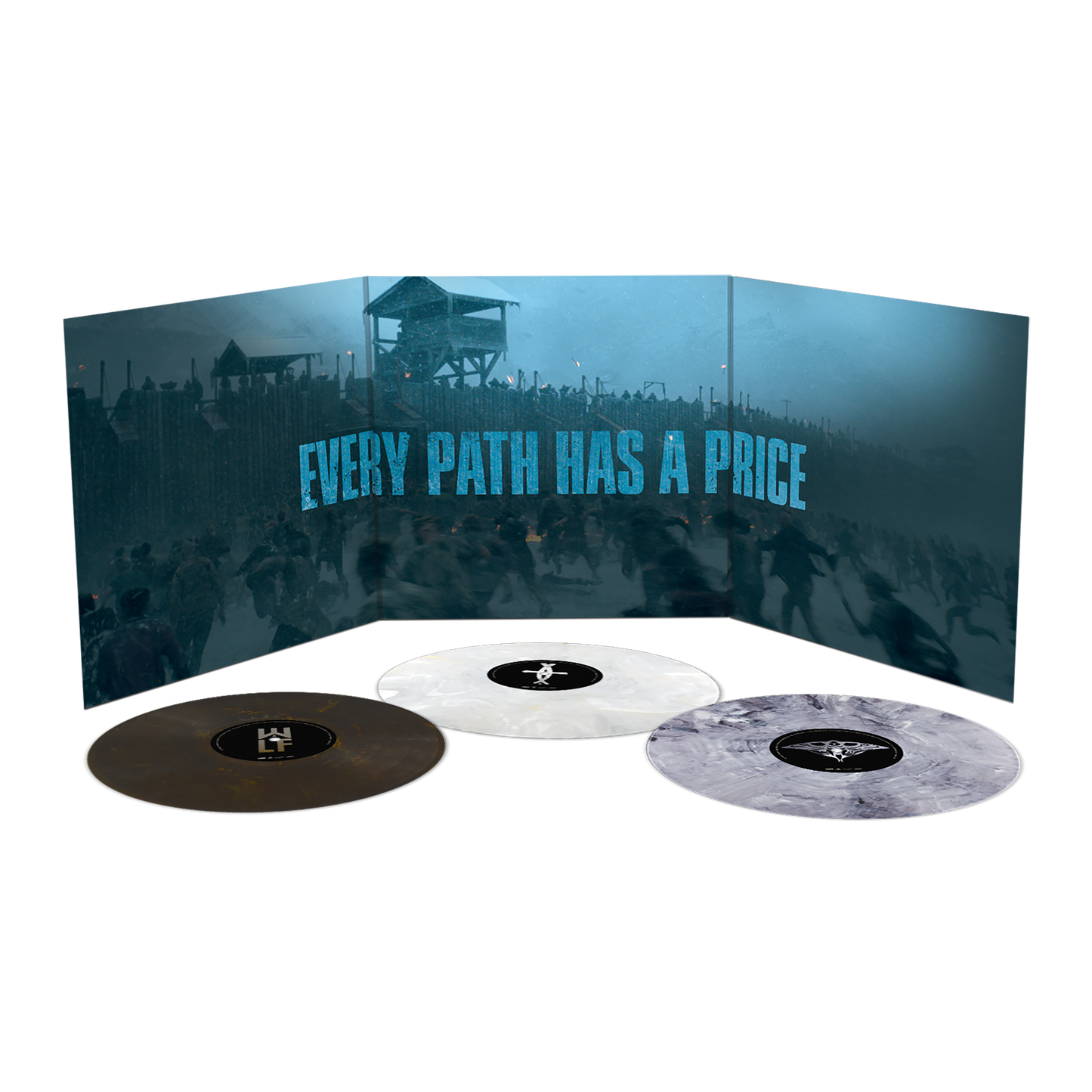 Vinyl record set with a cover displaying 'Every Path Has A Price' on a white background