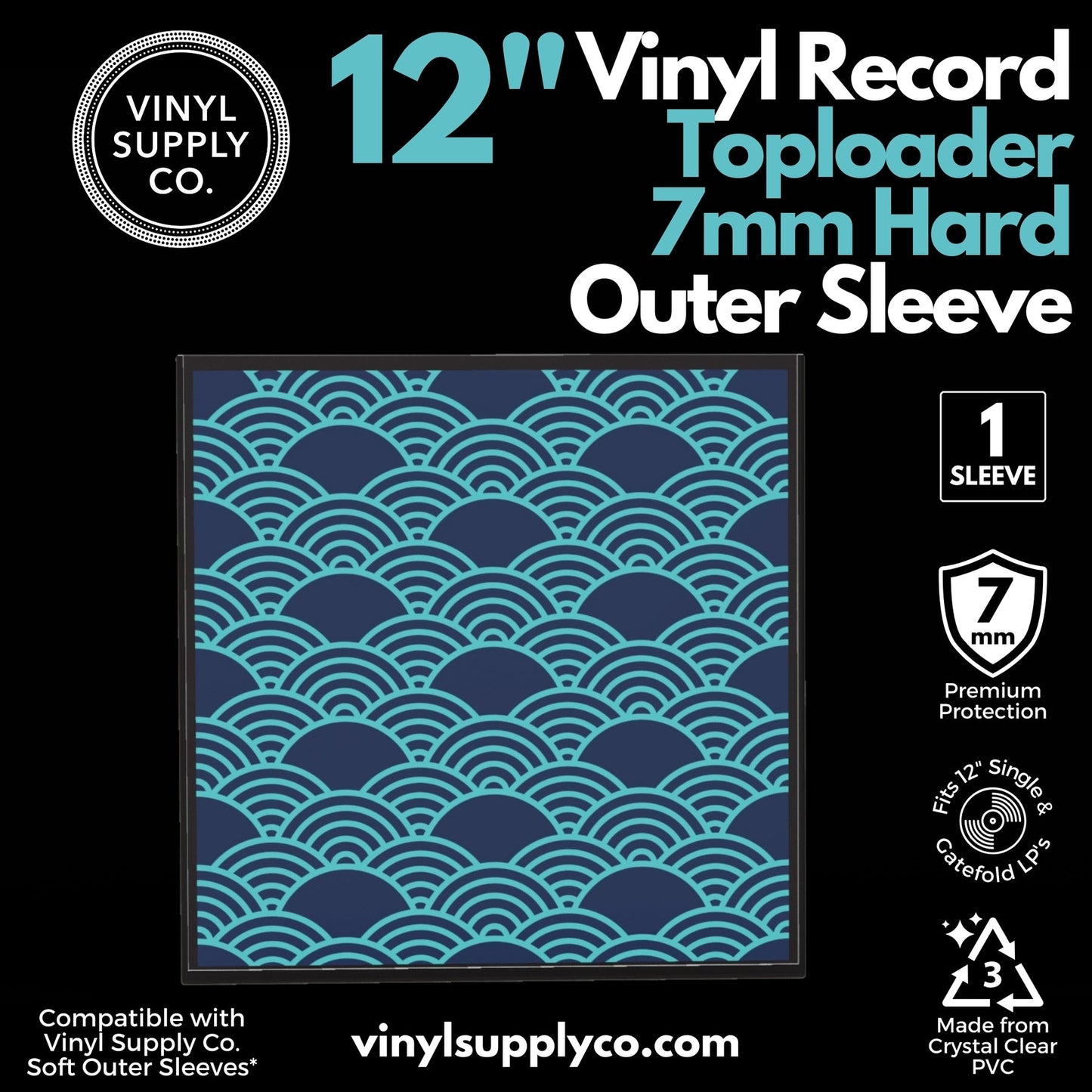 12" Vinyl Record Toploader Hard Outer Sleeves (7 mm) Vinyl Supply Co.