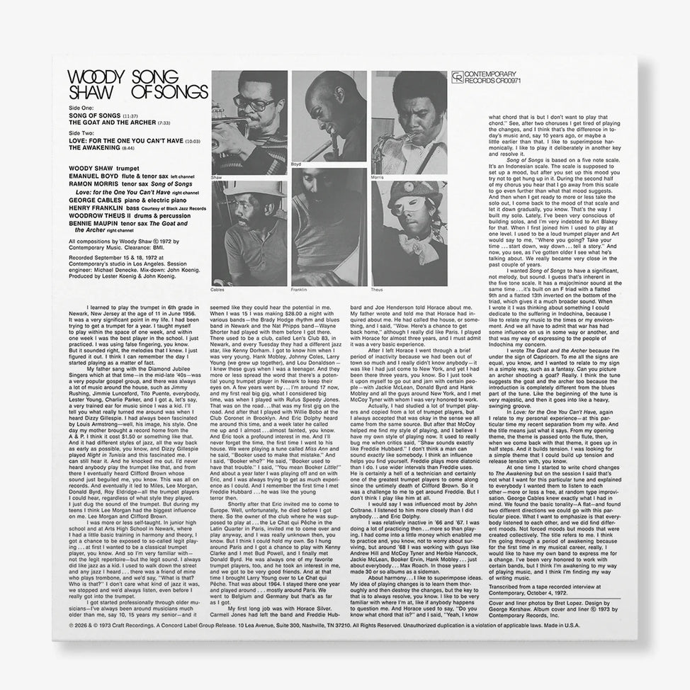 Song of Songs (Jazz Dispensary Top Shelf Series)