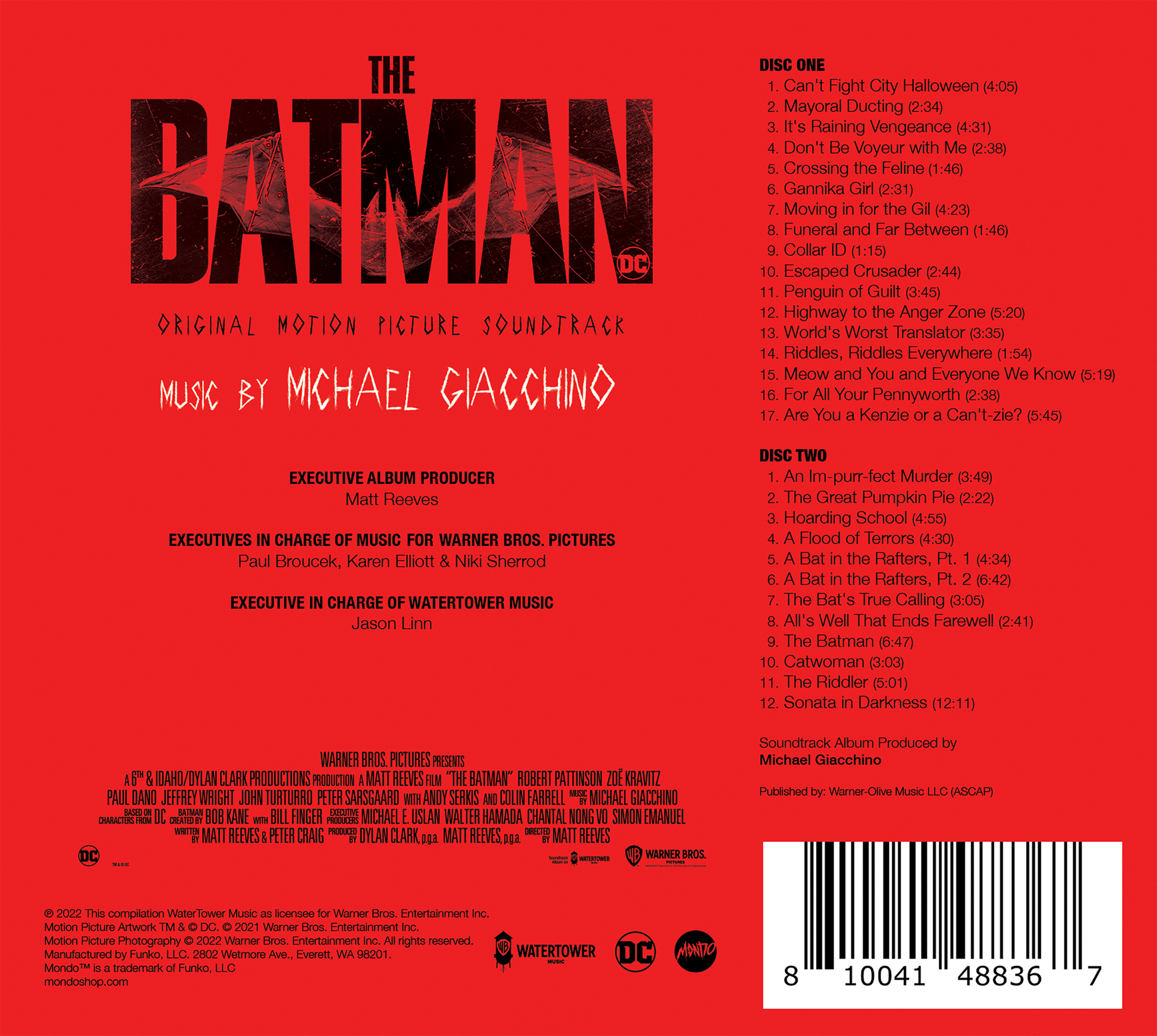 MOND-262 - Michael Giacchino - The Batman (Original Motion Picture Soundtrack)
