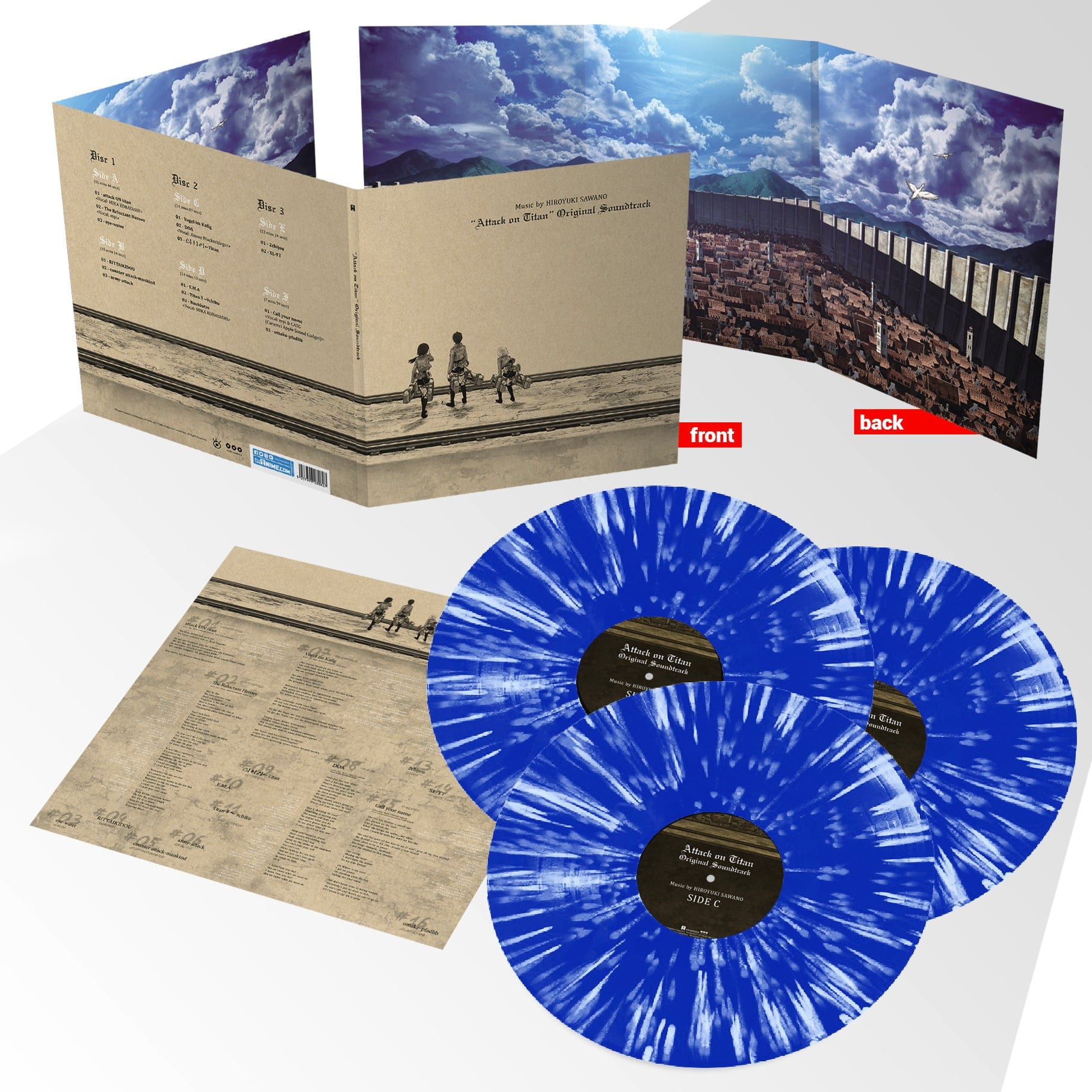 Attack on Titan Season 1 (Original Soundtrack) [Import] - 3LP / Blue  Splatter